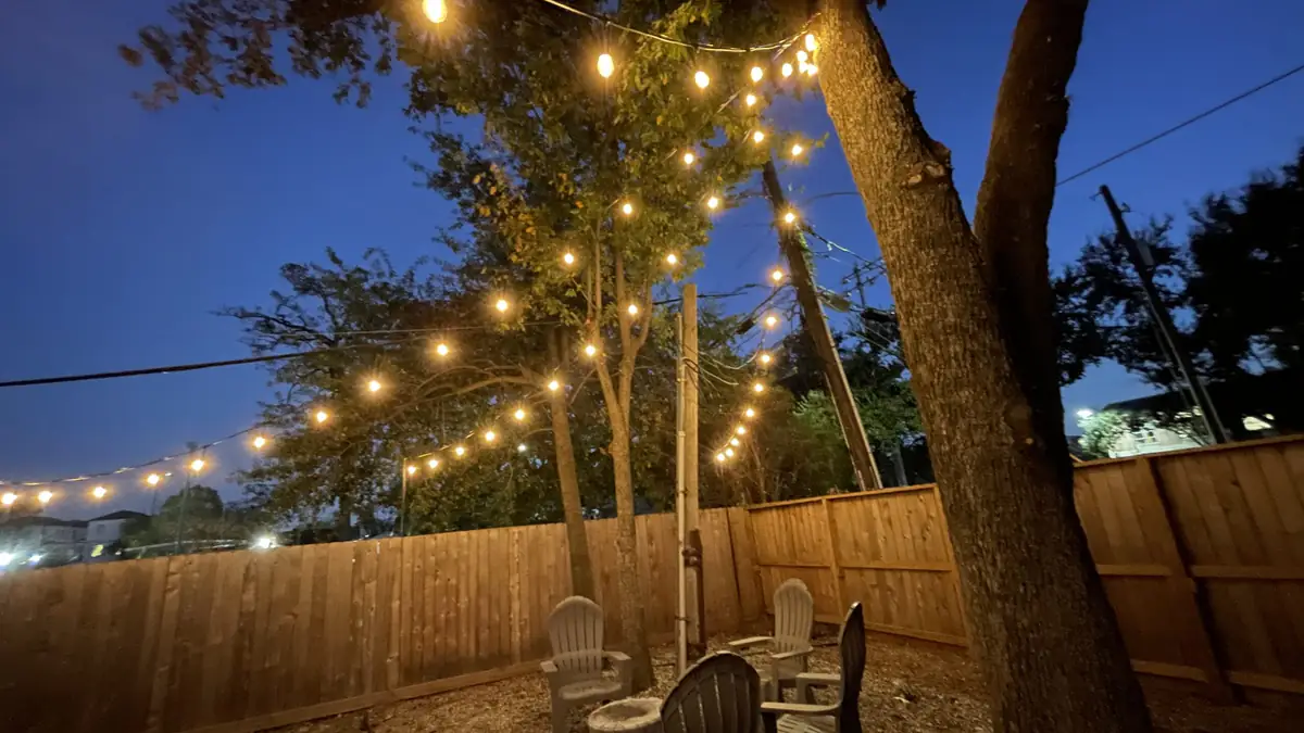 Landscape lighting on a Katy, Texas home at night
