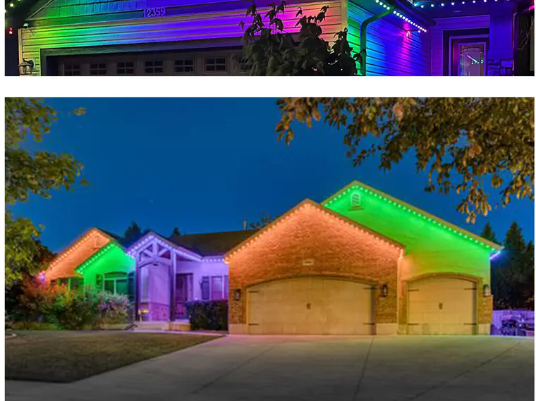 Houston homes lit in festive colour with holiday lighting